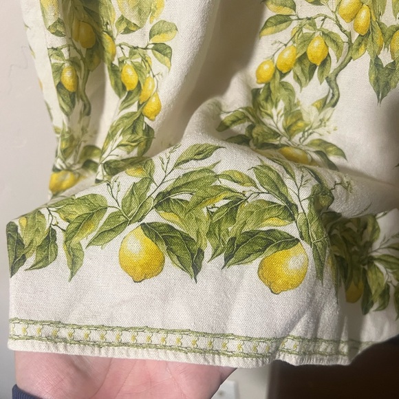 Max Studio London Linen Blend  Floral Lemon  Print Tree Skirt Size M - Picture 6 of 11